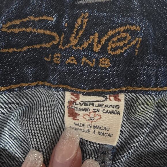Silver Jeans Womens 30 Boot Cut Low Rise Dark Wash Denim Stretch Lola 30 x 33 - Picture 2 of 11